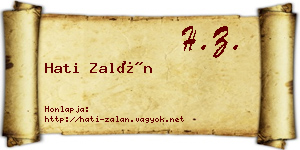 Hati Zalán névjegykártya